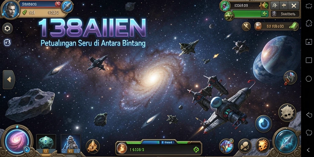 Tampilan gameplay menasional dari petualangan luar angkasa yang epik.