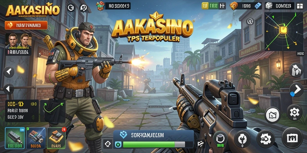 Tampilan gameplay menarik dari AAKASINO dengan aksi TPS yang seru.
