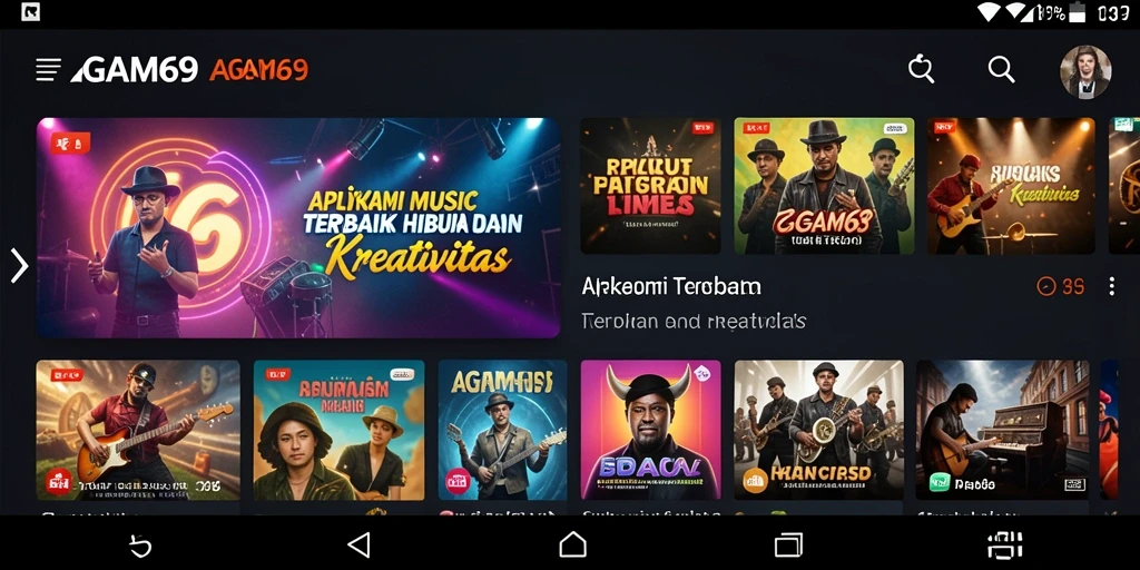 Screenshot AGAM69 menunjukkan pengguna menikmati gameplay interaktif dengan musik.