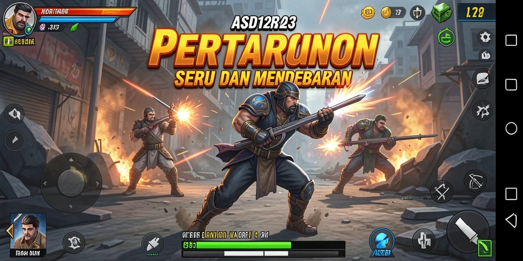 Tampilan gameplay menegangkan dari ASD123 yang memperlihatkan pertarungan epic.