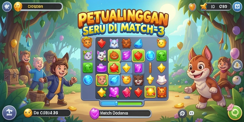 Gameplay seru C789 dengan tantangan Match-3 yang mengasyikkan.