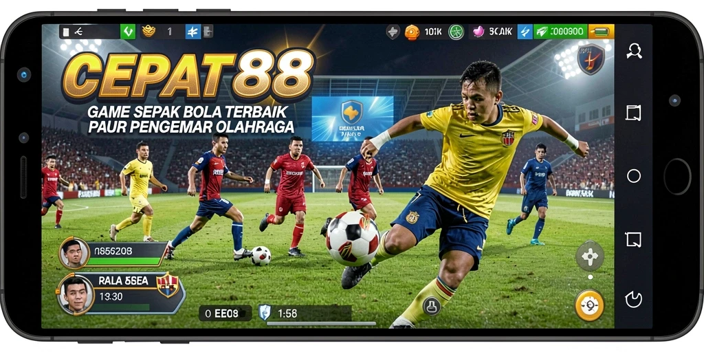 Gameplay menarik dari CEPAT88 dengan suasana pertandingan sepak bola.