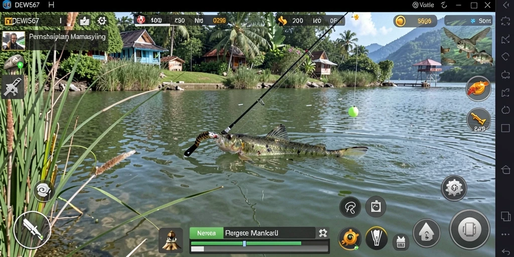 Tampilan gameplay memancing yang seru di DEWI567.