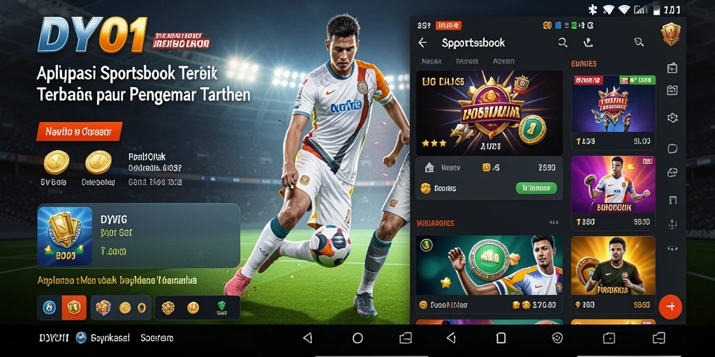 Tampilan gameplay DY01 dengan fitur taruhan olahraga yang interaktif.