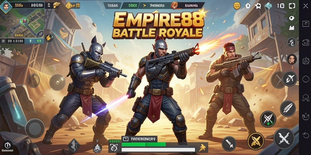 Tampilan gameplay epic dari EMPIRE88 dalam pertempuran Battle Royale.