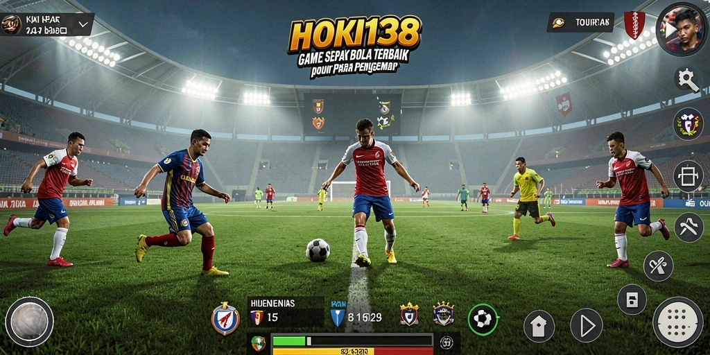 Tangkapan layar gameplay HOKI138 yang mendebarkan dalam pertandingan sepak bola.