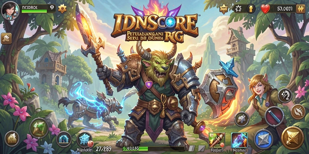 Tampilan gameplay seru dalam petualangan RPG di IDNSCORE.