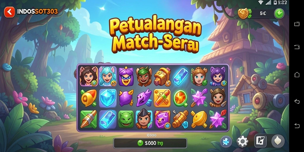 Tangkapan layar gameplay Match-3 yang seru di INDOSLOT303.