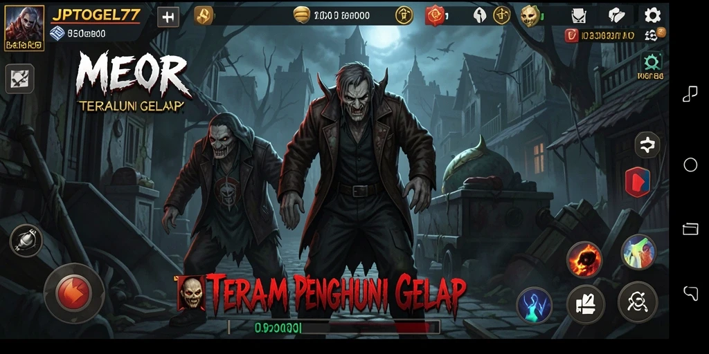 Screenshot gameplay JPTOGEL77 menampilkan suasana mencekam dan teror yang nyata.