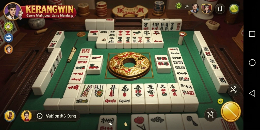 Tampilan seru gameplay KERANGWIN dengan papan Mahjong yang menarik.