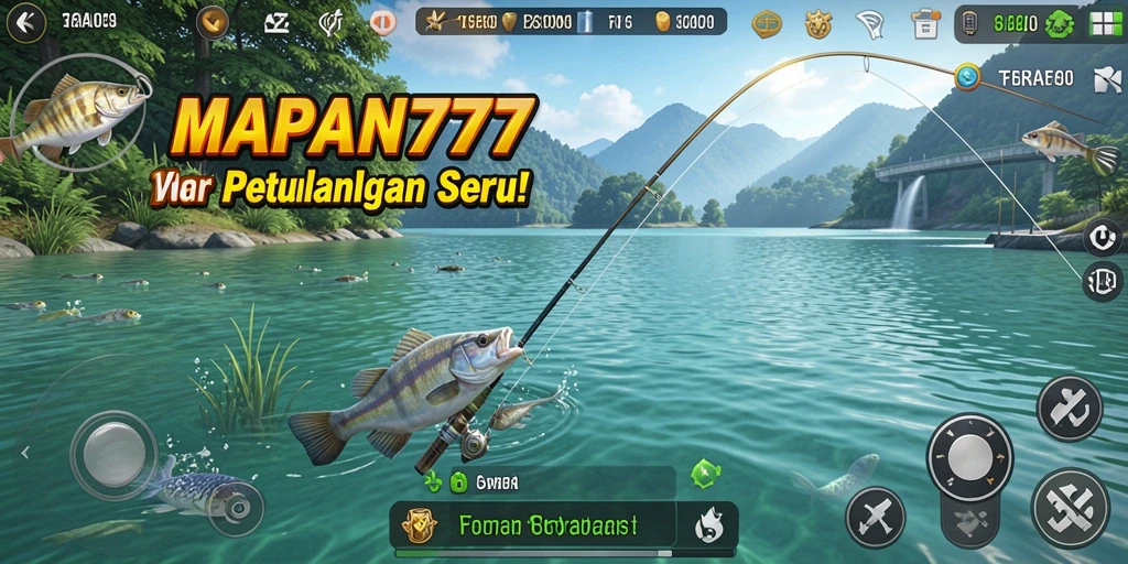Tampilan gameplay MAPAN777 dengan aksi memancing yang mendebarkan.