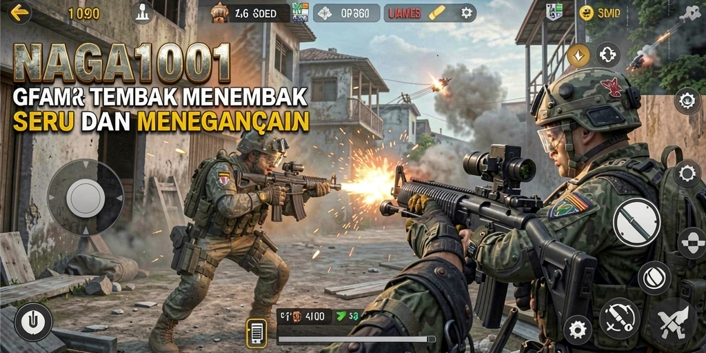 Tampilan gameplay seru NAGA1001 dengan aksi tembak menembak.