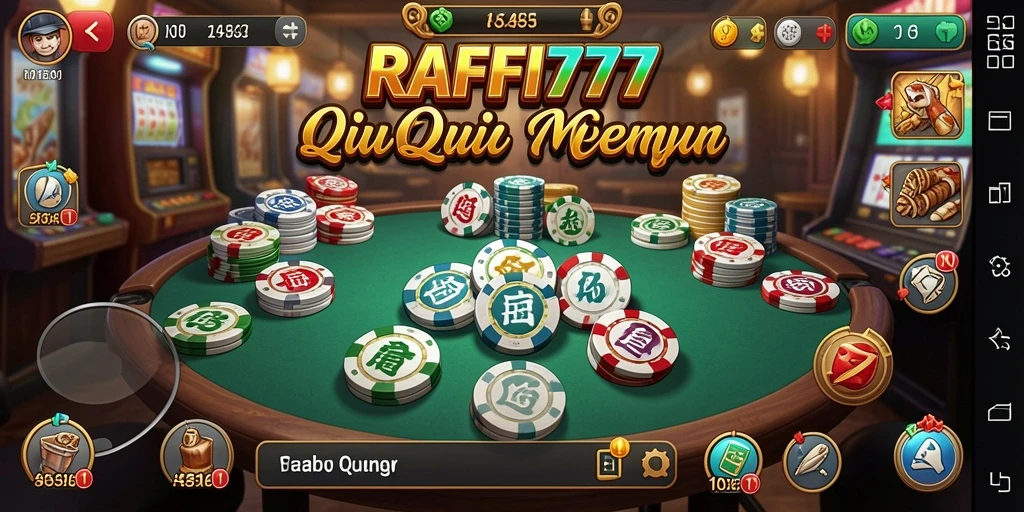 Screenshot gameplay RAFFI777 dengan aksi QiuQiu yang menegangkan.