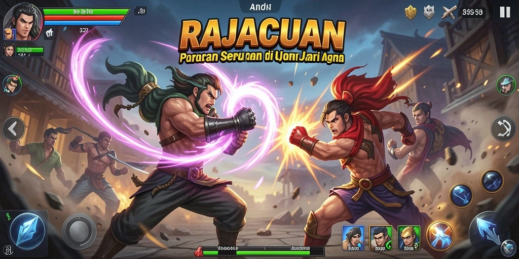 Gameplay menegangkan dengan pertarungan mendebarkan di RAJACUAN.