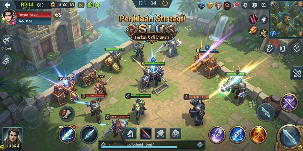 Tampilan dinamis gameplay RR44 dengan pertempuran strategis.