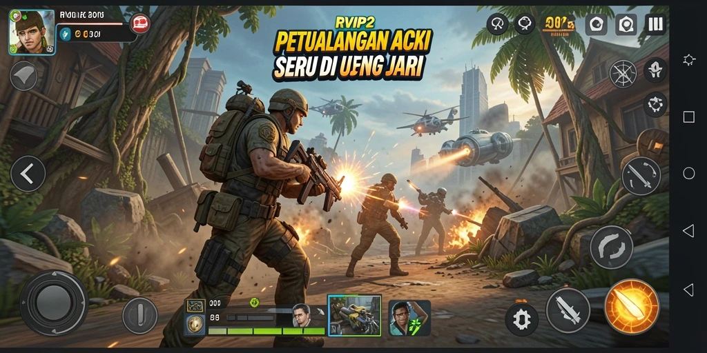 Tampilan gameplay RVIP2 yang penuh aksi dan tantangan seru.