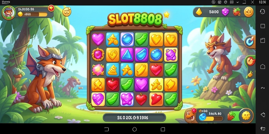 Tampilan gameplay menarik dalam game Match-3 yang menantang.