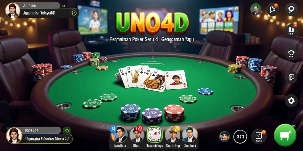 Screenshot utama UNO4D menampilkan gameplay poker yang mendebarkan.