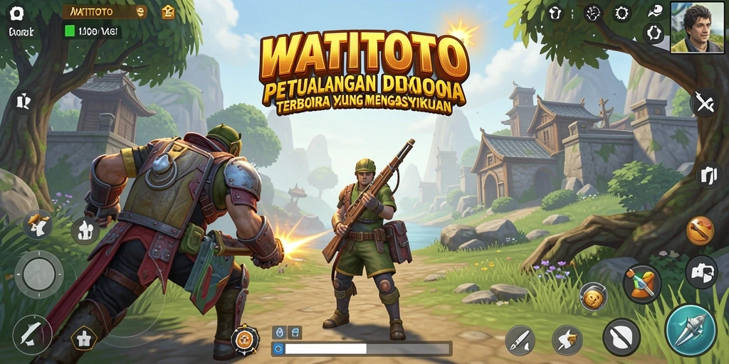 Screenshot gameplay WATITOTO menampilkan dunia yang luas dan interaktif.